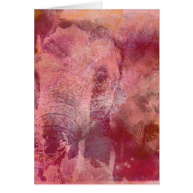 Roze olifant Grunge (Voorkant)