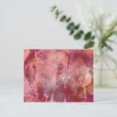 Roze olifant Grunge Briefkaart (Staand voorkant)