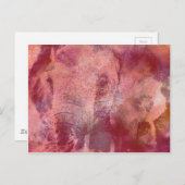 Roze olifant Grunge Briefkaart (Voorkant / Achterkant)