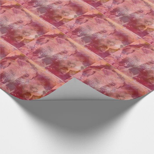 Roze olifant Grunge Cadeaupapier (Hoek)