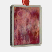 Roze olifant Grunge Metalen Ornament (Rechts)