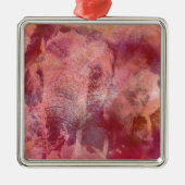 Roze olifant Grunge Metalen Ornament (Voorkant)