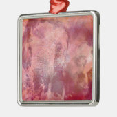 Roze olifant Grunge Metalen Ornament (Links)
