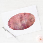 Roze olifant Grunge Ovale Sticker (Envelop)