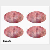 Roze olifant Grunge Ovale Sticker (Vel)