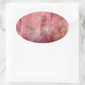 Roze olifant Grunge Ovale Sticker (Tas)