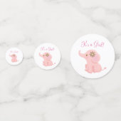 Roze olifant Het is een meisje tafel Confetti (Voorkanten)