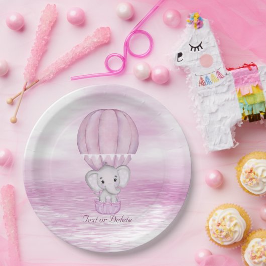 Roze Olifant Hete Luchtballon Papier Bord (Feest)