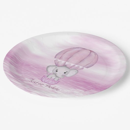 Roze Olifant Hete Luchtballon Papier Bord (Gekanteld)