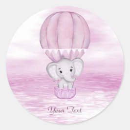 Roze Olifant Hete Luchtballon Sticker