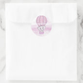 Roze Olifant Hete Luchtballon Sticker (Tas)