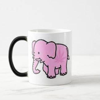 Roze olifant hittegevoelige koffie Mok & Logo