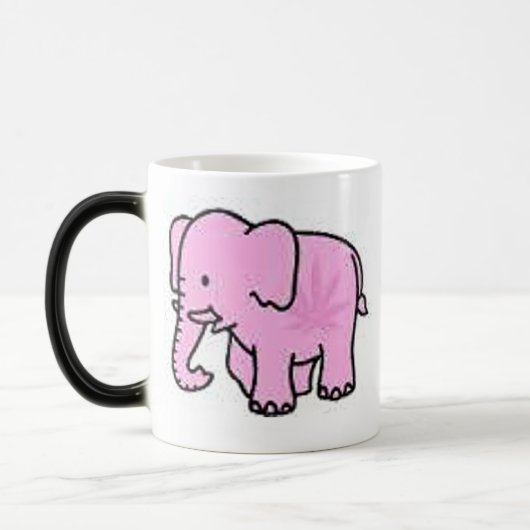 Roze olifant hittegevoelige koffie Mok & Logo (Links)