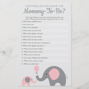 Roze olifant hoe goed je weet dat mama is flyer