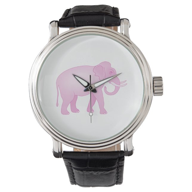 Roze olifant horloge (Voorkant)