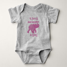Roze olifant I Love Name a Ton Personated Romper