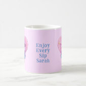 Roze olifant in liefde (met jouw naam) koffiemok (Center)