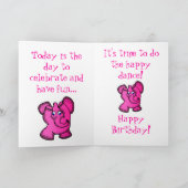 Roze olifant kaart (Binnen)