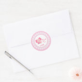 Roze olifant, kant, polka dot Dank u Sticker (Envelop)