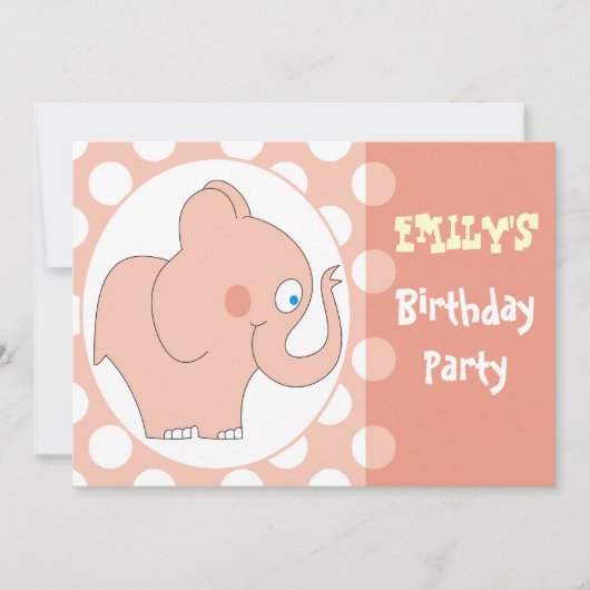 Roze olifant Kinderen van Birthday Kaart (Voorkant)