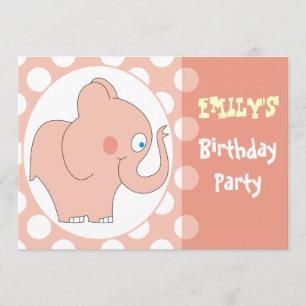 Roze olifant Kinderen van Birthday Kaart