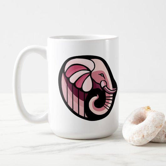 Roze olifant koffiemok (Met donut)
