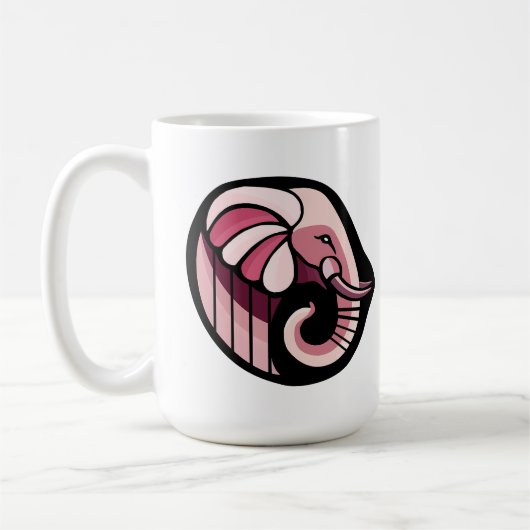 Roze olifant koffiemok (Links)