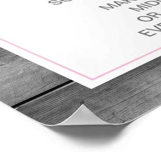 Roze Olifant Late Night Luiers Baby shower Teken Poster (Hoek)