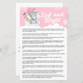 Roze olifant links en rechts Baby shower (Voorkant / Achterkant)