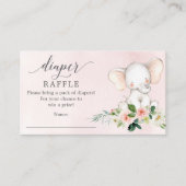 Roze Olifant Luier Raffle Baby shower Kaart (Voorkant)