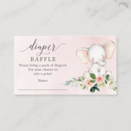 Roze Olifant Luier Raffle Baby shower Kaart