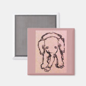Roze olifant magneet (Voorkant / Achterkant)