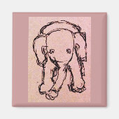 Roze olifant magneet (Voorkant)