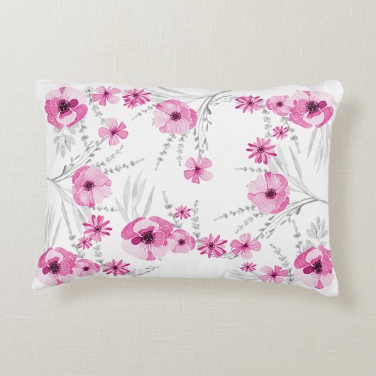 Roze olifant meisje Aangepaste naam Kussen (Achterkant)