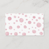 Roze olifant met ballonboeken voor Baby Informatiekaartje (Achterkant)