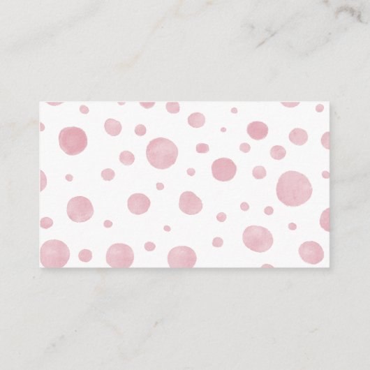 Roze olifant met ballonboeken voor Baby Informatiekaartje (Achterkant)