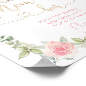 Roze olifant met florele mam-osa Poster (Hoek)