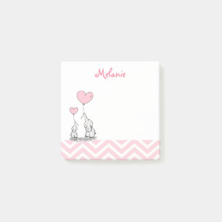 Roze Olifant Met Naam Baby Meisje Post-it® Notes
