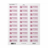 Roze olifant Monogram Letter E Adres Etiket (Full Sheet)