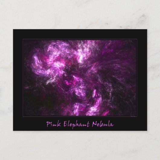 Roze olifant Nebula Briefkaart (Voorkant)
