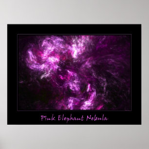 Roze olifant Nebula Poster