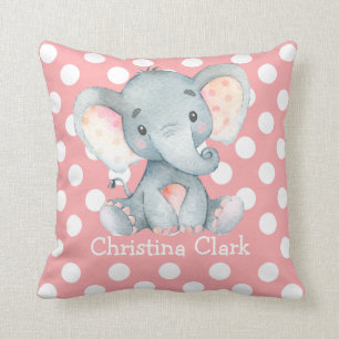 Roze olifant Neursery Decor Baby Girl Kussen