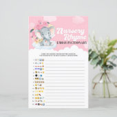 Roze olifant Nursery Rhyme Emoji Pictionary Game (Staand voorkant)