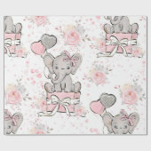 Roze olifant omlooppapier cadeaupapier (Vlak)