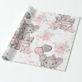 Roze olifant omlooppapier cadeaupapier (Uitgerold)