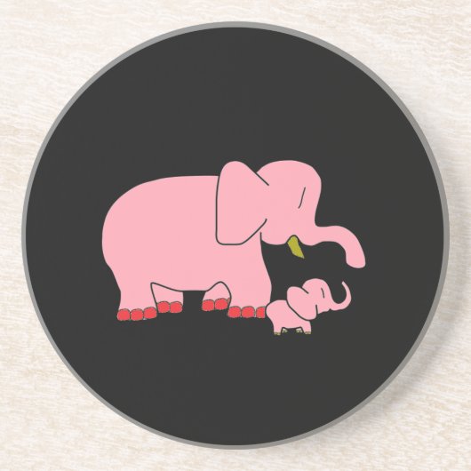 Roze olifant Onderzetter (Voorkant)