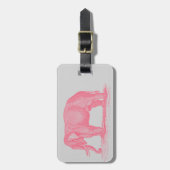  roze olifant op Grijze 1800s Elephants Bagagelabel (Voorkant verticaal)