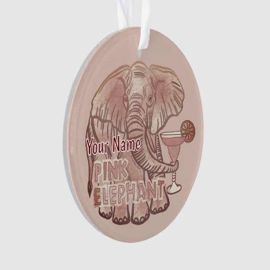 Roze olifant ornament (voorkant)
