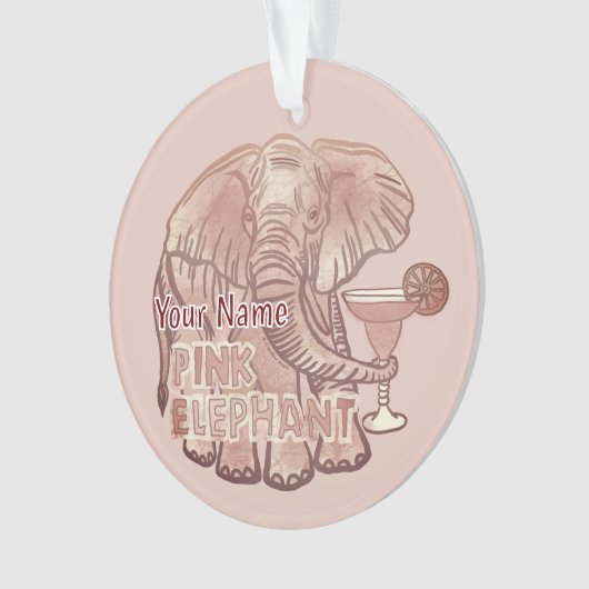 Roze olifant ornament (voorkant)