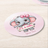 Roze Olifant Papier Onderzetter (Gebogen)